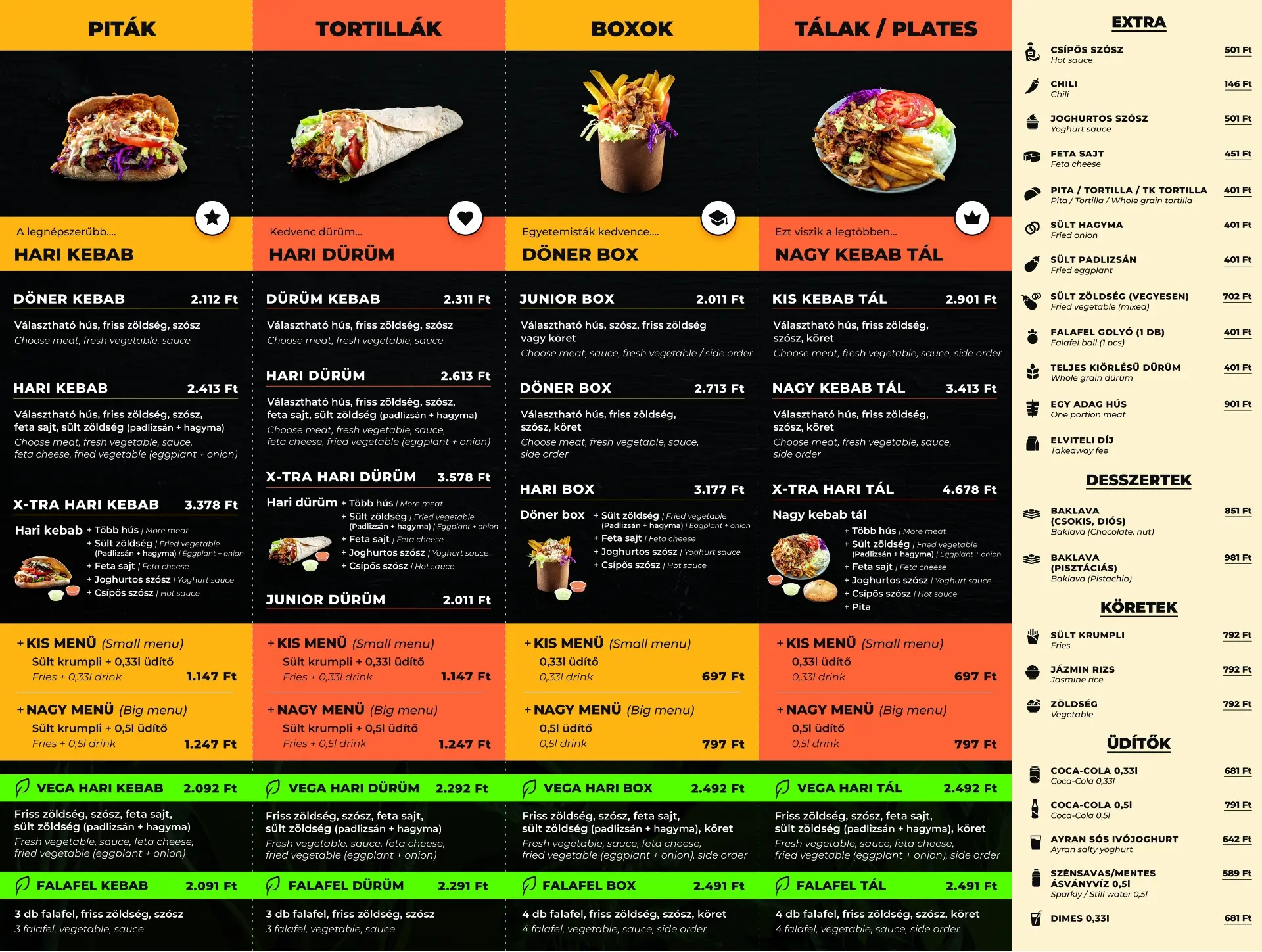 Hari kebab étlap